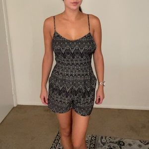 Black and White Print Romper